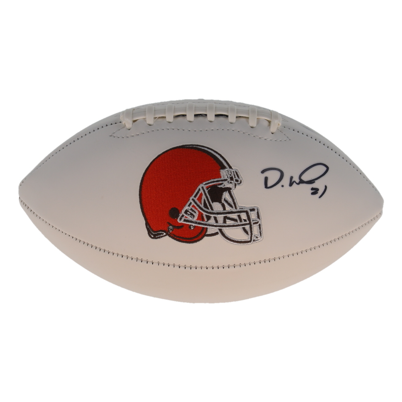 Denzel Ward Signed Browns Logo Football (Beckett) at PristineAuction.com Denzel Ward Signed Browns Logo Football (Beckett) at PristineAuction.com