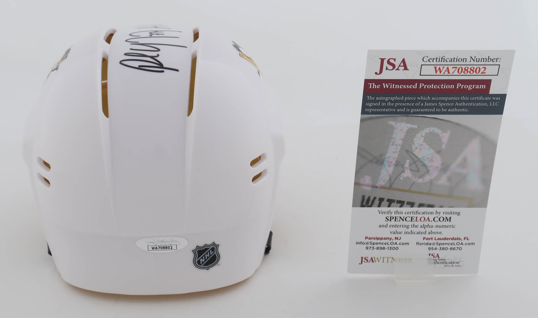 Paul Coffey Signed Penguins Mini Helmet Inscribed "H.O.F. 04" (JSA) at PristineAuction.com Paul Coffey Signed Penguins Mini Helmet Inscribed "H.O.F. 04" (JSA) at PristineAuction.com