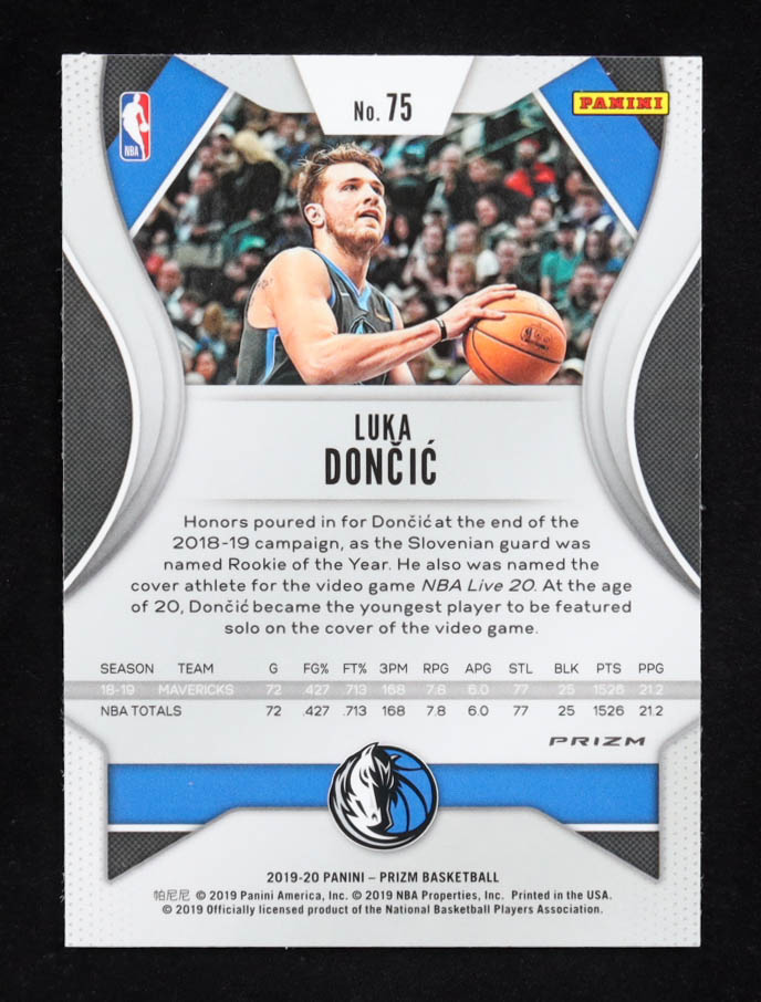 Luka Doncic 2019-20 Panini Prizm Prizms Ruby Wave #75 at PristineAuction.com Luka Doncic 2019-20 Panini Prizm Prizms Ruby Wave #75 at PristineAuction.com