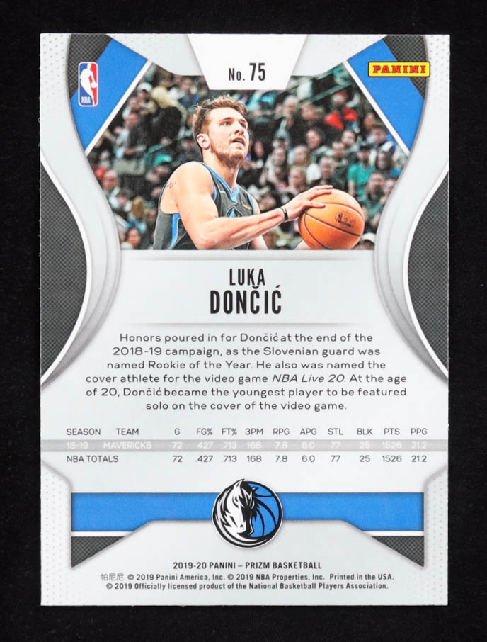 Luka Doncic 2019-20 Panini Prizm #75 at PristineAuction.com Luka Doncic 2019-20 Panini Prizm #75 at PristineAuction.com
