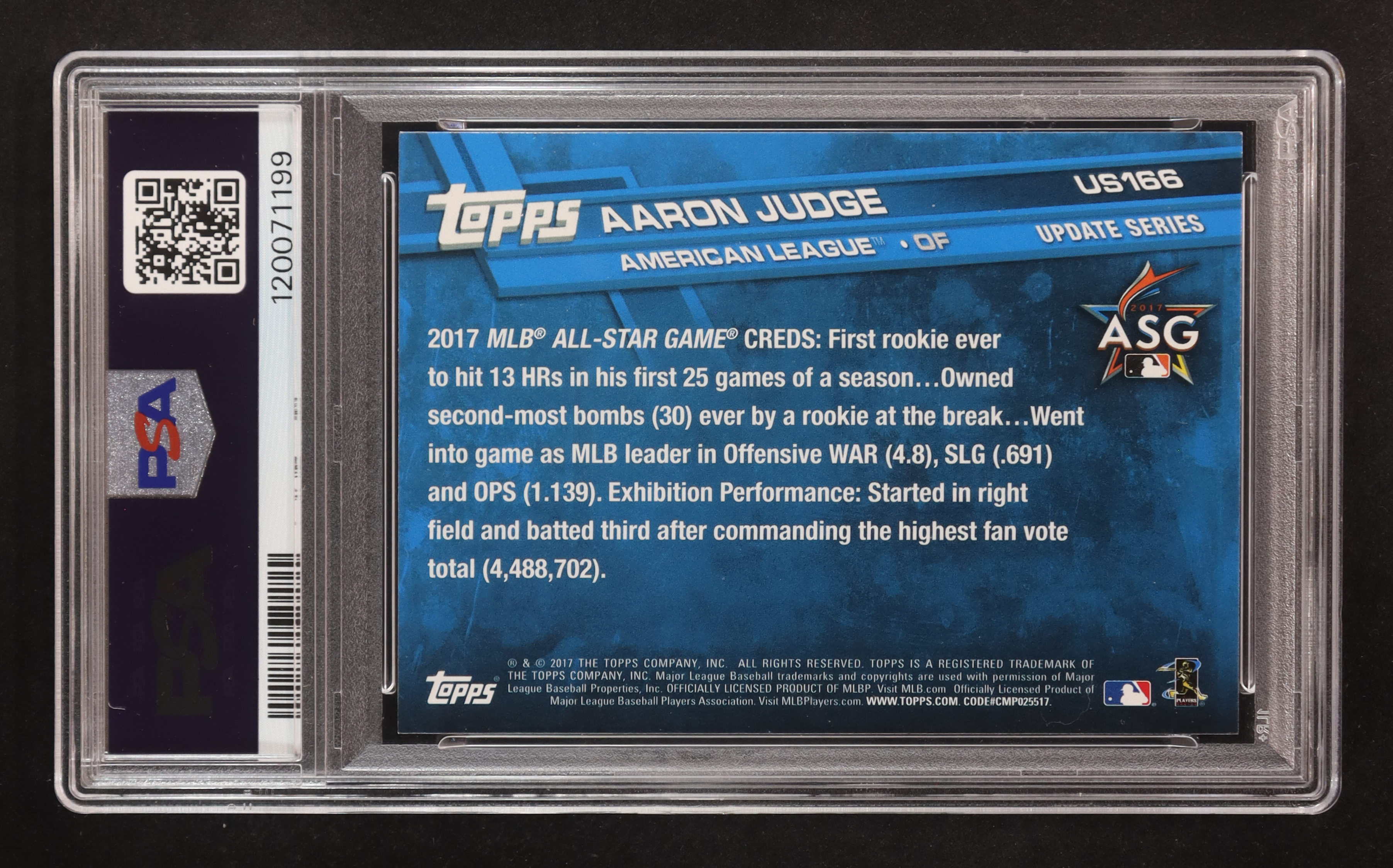 Aaron Judge 2017 Topps Update #US166 RC (PSA 9) at PristineAuction.com Aaron Judge 2017 Topps Update #US166 RC (PSA 9) at PristineAuction.com