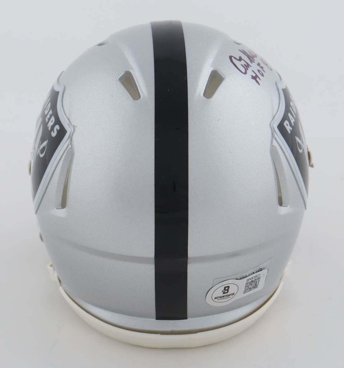 Art Shell Signed Raiders Speed Mini Helmet Inscribed "HOF 89" (Beckett) at PristineAuction.com Art Shell Signed Raiders Speed Mini Helmet Inscribed "HOF 89" (Beckett) at PristineAuction.com