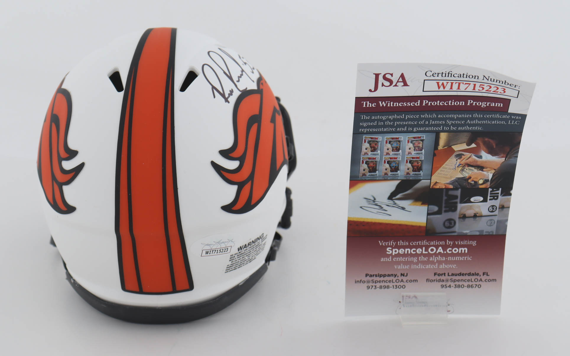 Bill Romanowski Signed Broncos Lunar Eclipse Alternate Speed Mini Helmet (JSA) at PristineAuction.com Bill Romanowski Signed Broncos Lunar Eclipse Alternate Speed Mini Helmet (JSA) at PristineAuction.com