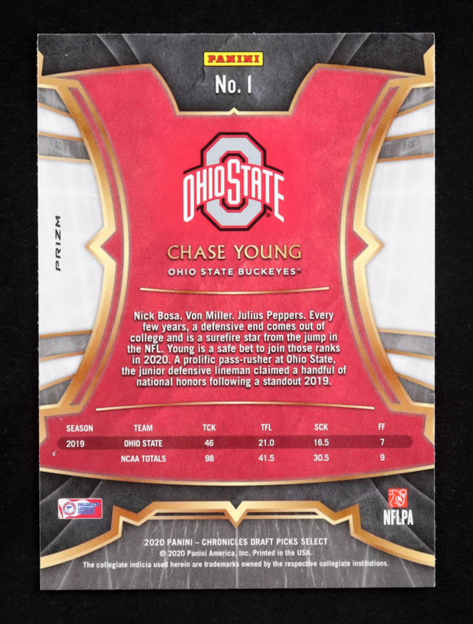 Chase Young 2020 Select Draft Picks #1 RC at PristineAuction.com Chase Young 2020 Select Draft Picks #1 RC at PristineAuction.com