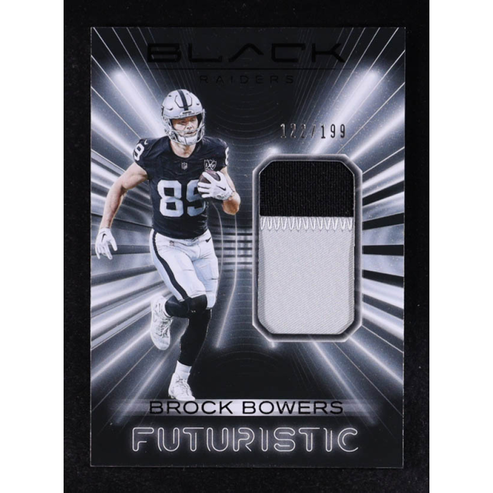 Brock Bowers 2025 Panini Futuristic Black Jerseys #FUT-BBS #122/199 at PristineAuction.com