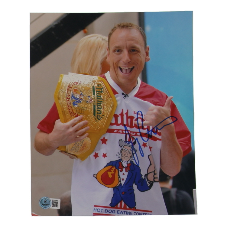 Joey Chestnut Signed 8x10 Photo (Beckett) at PristineAuction.com Joey Chestnut Signed 8x10 Photo (Beckett) at PristineAuction.com