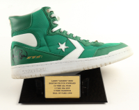 Larry Bird Signed Converse Basketball Shoe With Display Stand (Beckett) at PristineAuction.com