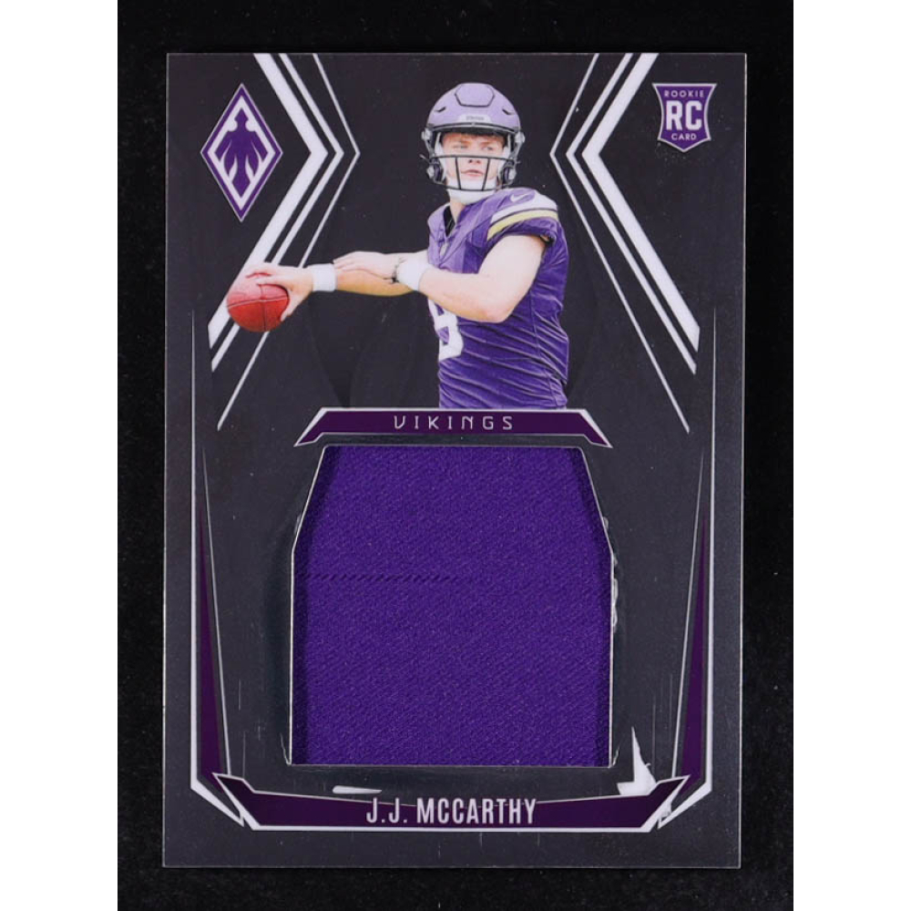 JJ McCarthy 2024 Panini Phoenix Pandora Patch #PP-JMY RC #143/199 at PristineAuction.com
