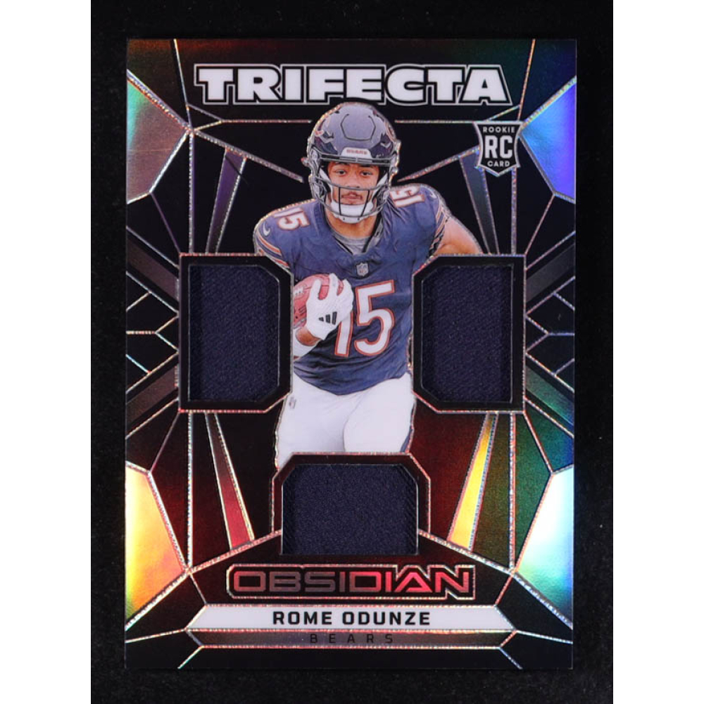 Rome Odunze 2024 Panini Obsidian Trifecta Patch #TS-ROE RC at PristineAuction.com