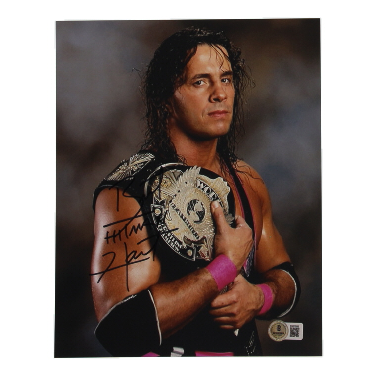 Brett "Hitman" Hart Signed WWE 8x10 Photo (Beckett) at PristineAuction.com Brett "Hitman" Hart Signed WWE 8x10 Photo (Beckett) at PristineAuction.com