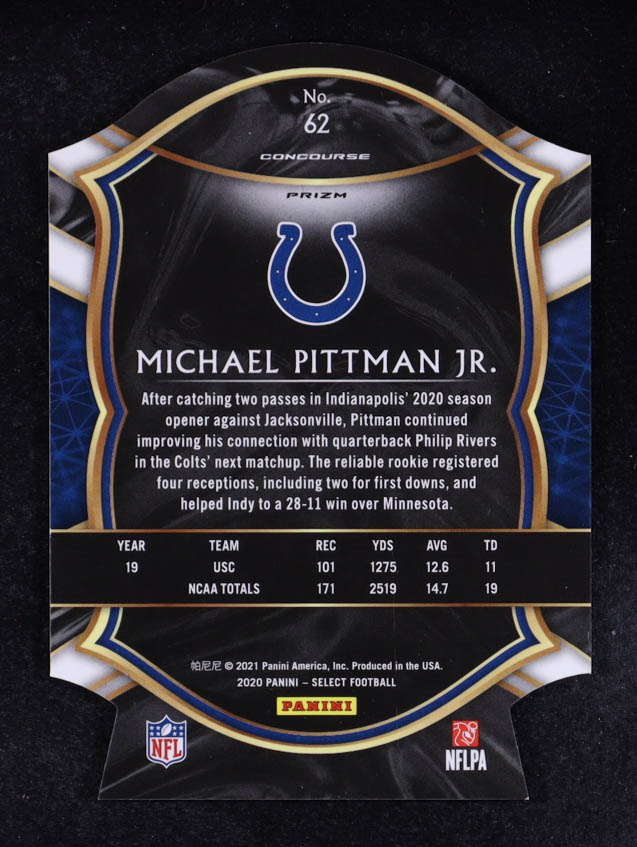 Michael Pittman Jr. 2020 Select Prizm Blue Die Cut #62 RC at PristineAuction.com Michael Pittman Jr. 2020 Select Prizm Blue Die Cut #62 RC at PristineAuction.com