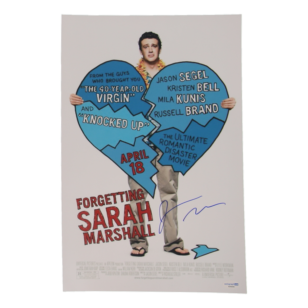 Jason Segel Signed "Forgetting Sarah Marshall" 11x17 Photo (ACOA) at PristineAuction.com Jason Segel Signed "Forgetting Sarah Marshall" 11x17 Photo (ACOA) at PristineAuction.com