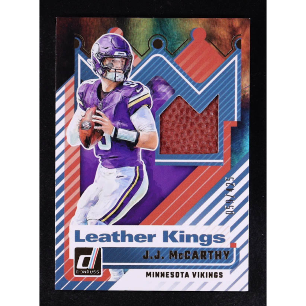 JJ McCarthy 2025 Panini Donruss Leather Kings #LK-JMY #059/425 at PristineAuction.com