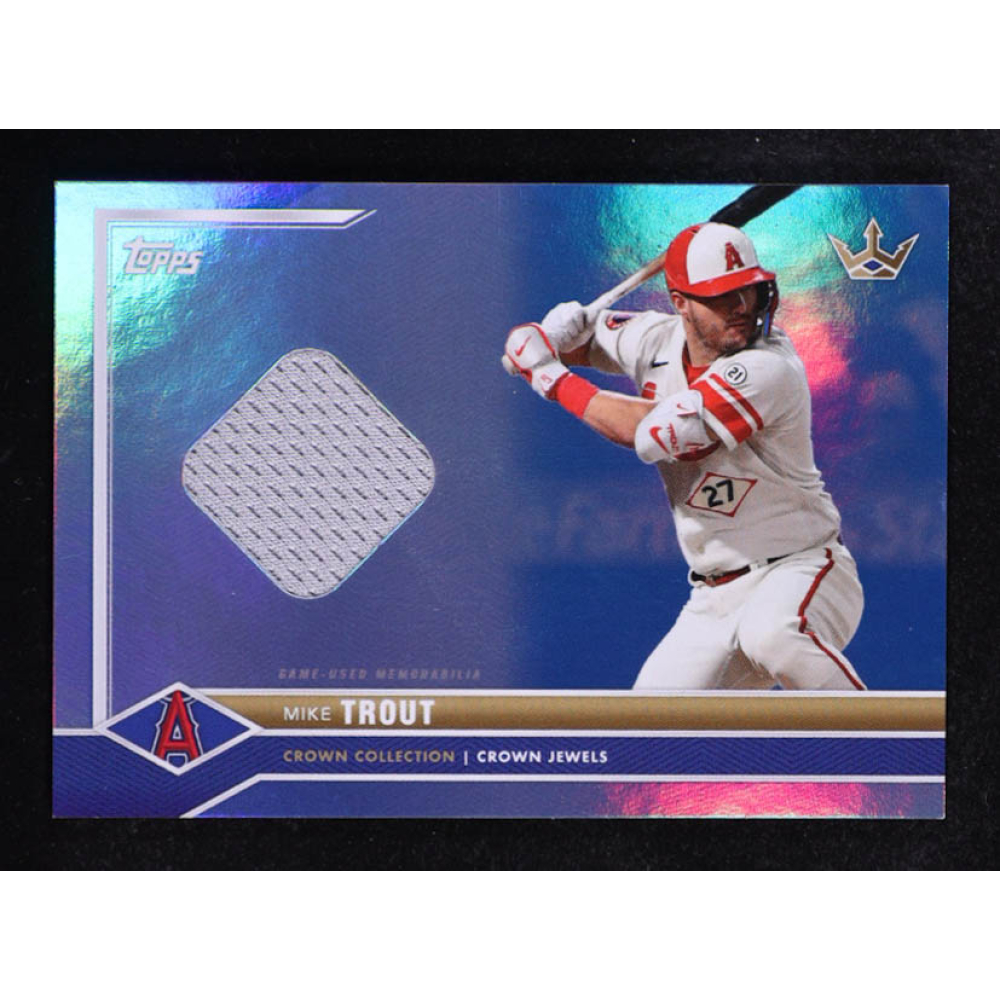 Mike Trout 2022 Topps Crown Collection Crown Jewels MEM #22 #100/150 at PristineAuction.com