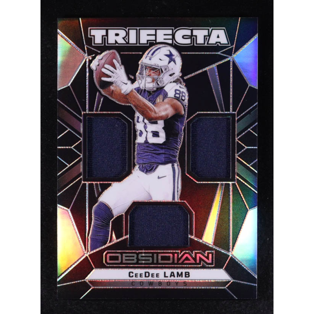 CeeDee Lamb 2024 Panini Obisidan Trifecta Swatches #TS-CDL at PristineAuction.com