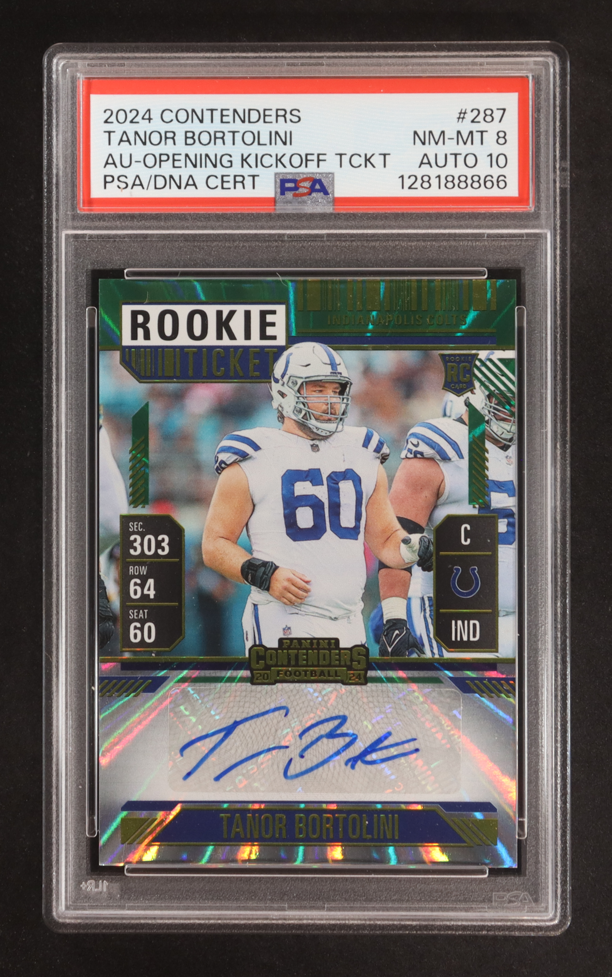 Tanor Bortolini 2024 Panini Contenders Opening Kickoff Ticket #287 Autograph RC (PSA 8 | Autograph Graded PSA 10) at PristineAuction.com Tanor Bortolini 2024 Panini Contenders Opening Kickoff Ticket #287 Autograph RC (PSA 8 | Autograph Graded PSA 10) at PristineAuction.com