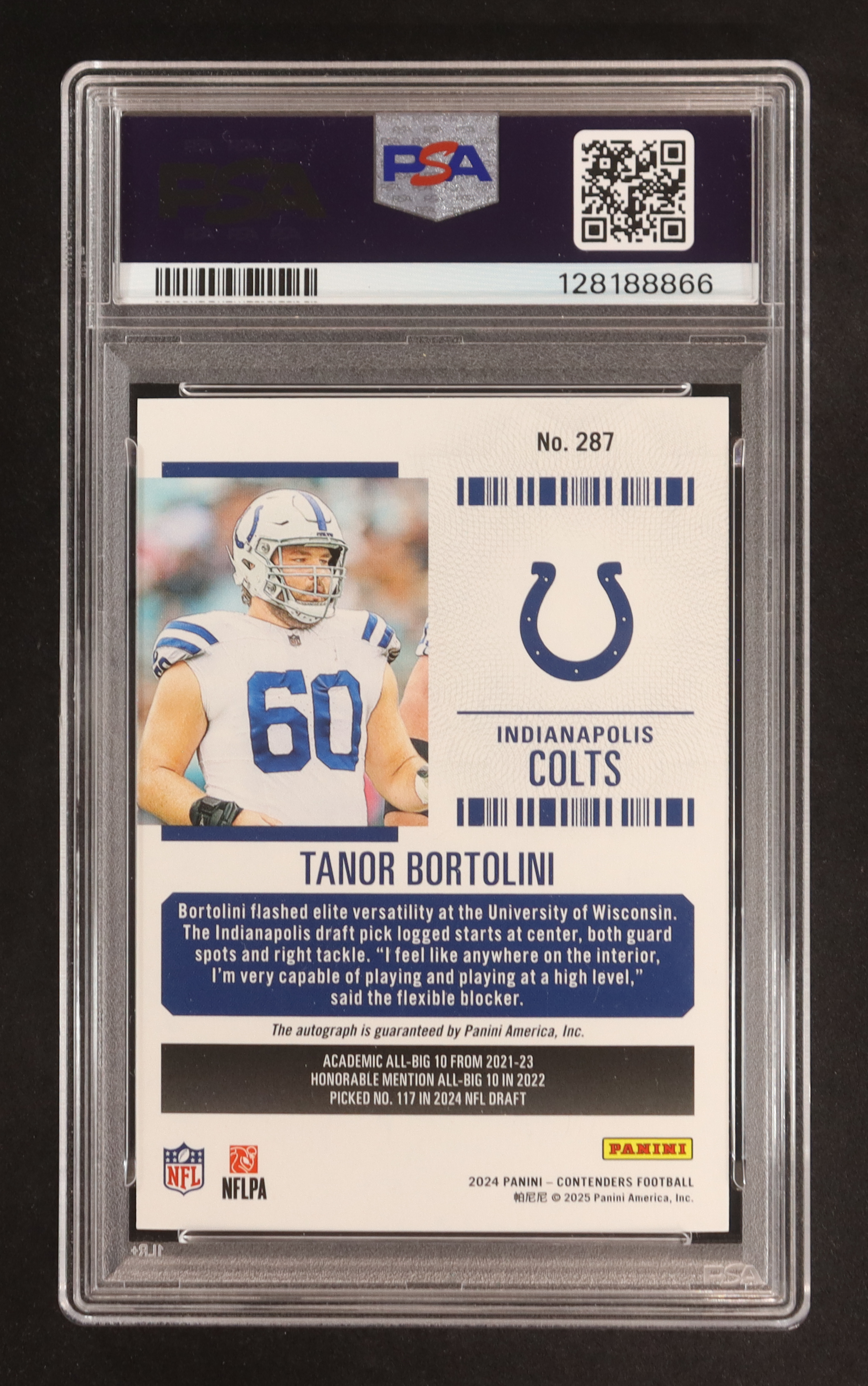Tanor Bortolini 2024 Panini Contenders Opening Kickoff Ticket #287 Autograph RC (PSA 8 | Autograph Graded PSA 10) at PristineAuction.com Tanor Bortolini 2024 Panini Contenders Opening Kickoff Ticket #287 Autograph RC (PSA 8 | Autograph Graded PSA 10) at PristineAuction.com