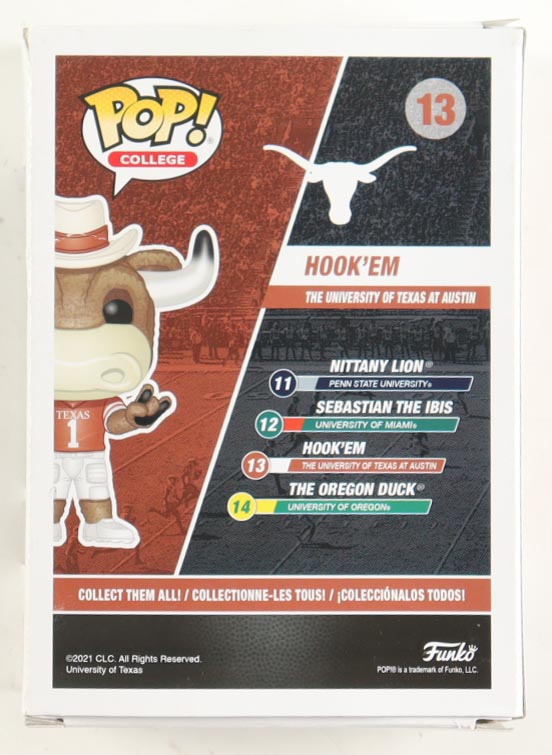 Jamaal Charles Signed Texas Longhorns #13 Hook'em Funko Pop! Vinyl Figure (JSA) at PristineAuction.com Jamaal Charles Signed Texas Longhorns #13 Hook'em Funko Pop! Vinyl Figure (JSA) at PristineAuction.com