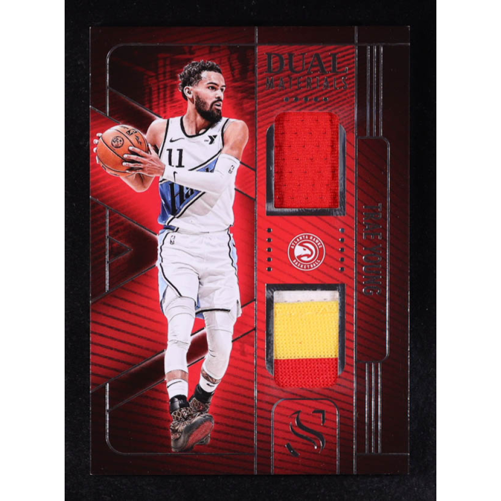 Trae Young 2024-25 Panini Silhouette Dual Materials #DMA-TRA at PristineAuction.com