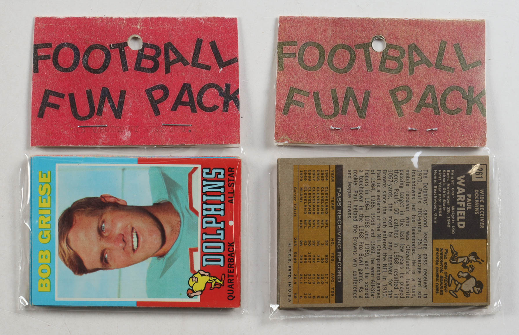 1971 Topps Football Cello Fun Pack Vending Box with (20) Packs at PristineAuction.com 1971 Topps Football Cello Fun Pack Vending Box with (20) Packs at PristineAuction.com