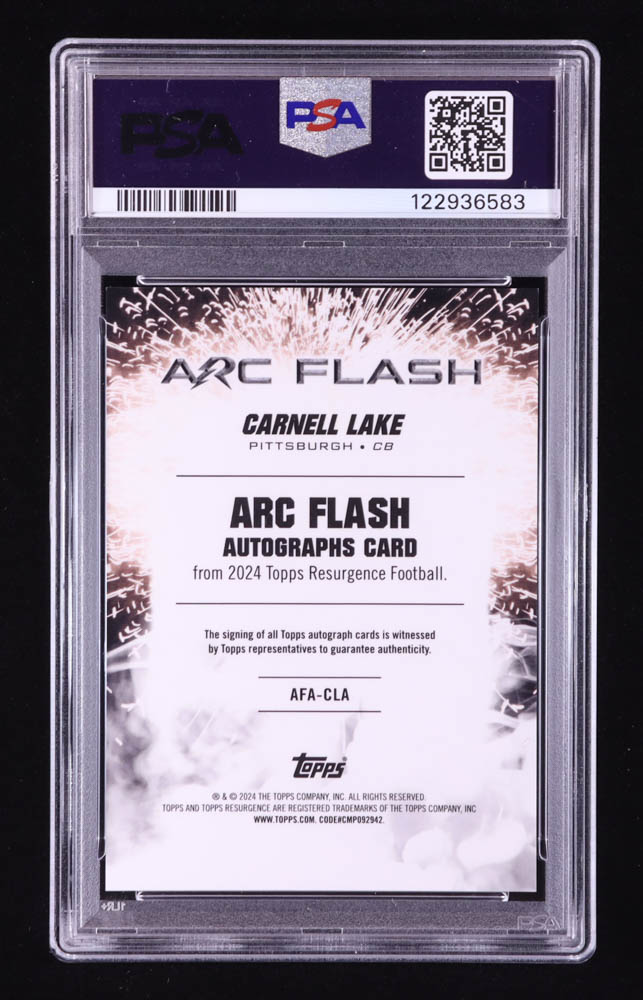 Carnell Lake 2024 Topps Resurgence Arc Flash Autographs #AFACLA (PSA 9 | Auto 10) at PristineAuction.com Carnell Lake 2024 Topps Resurgence Arc Flash Autographs #AFACLA (PSA 9 | Auto 10) at PristineAuction.com