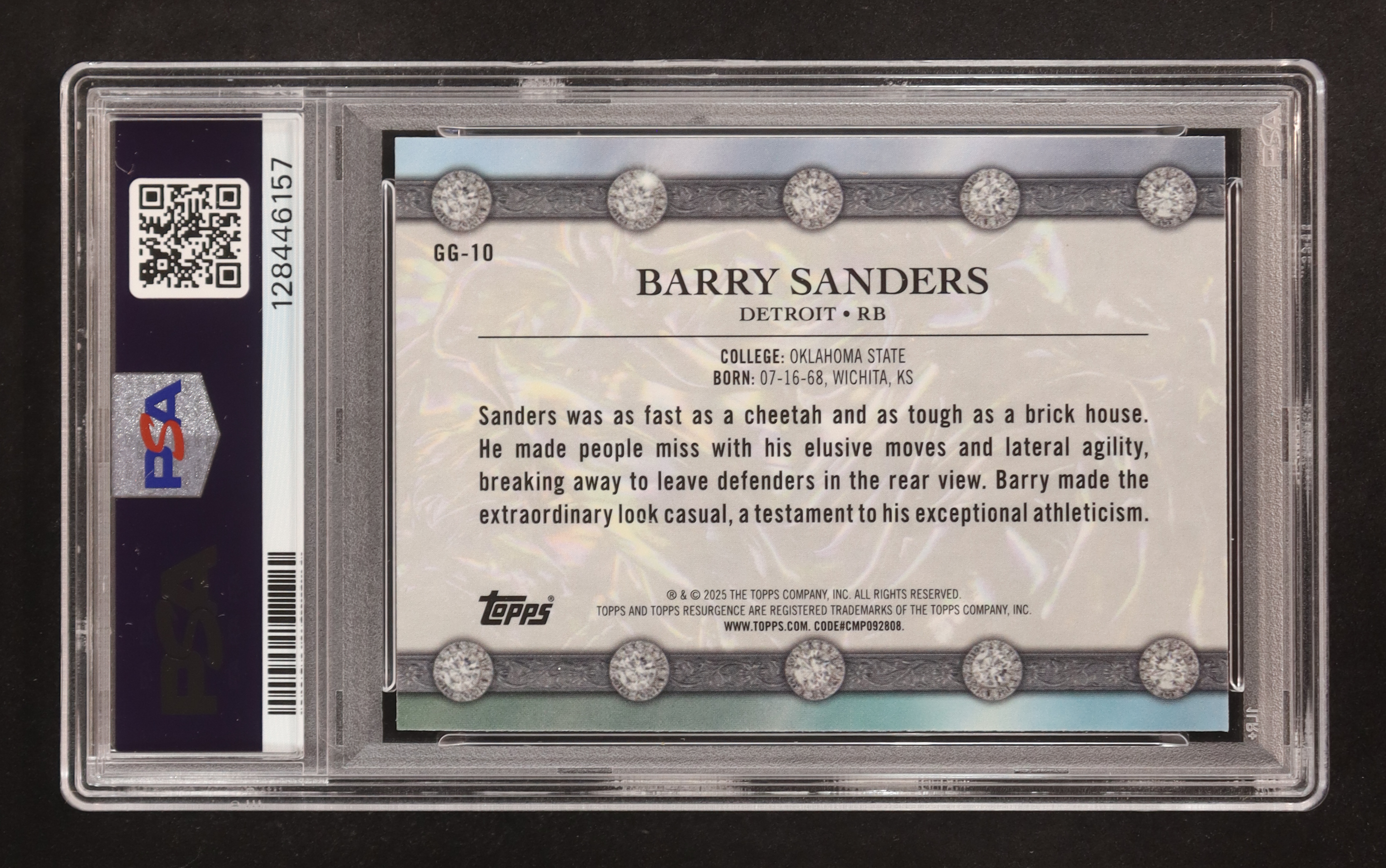 Barry Sanders 2024 Topps Resurgence Glimmer and Gleam #GG10 (PSA 8) at PristineAuction.com Barry Sanders 2024 Topps Resurgence Glimmer and Gleam #GG10 (PSA 8) at PristineAuction.com