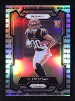 Chase Brown 2023 Panini Prizm Prizms Press Proof #318 RC at PristineAuction.com