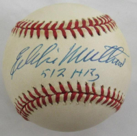 Eddie Mathews Signed ONL Baseball Inscribed "512 HRs" (JSA) at PristineAuction.com
