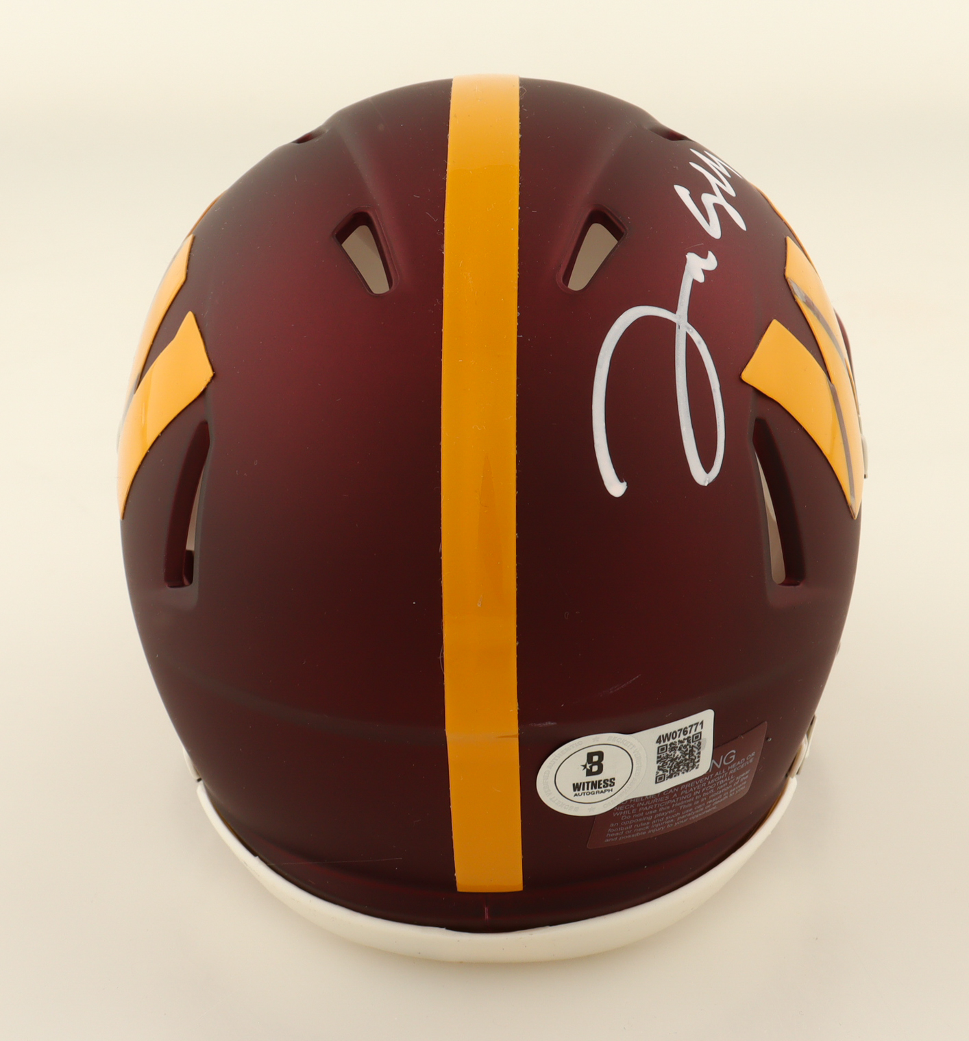 Jacory Croskey-Merritt Signed Commanders Speed Mini Helmet (Beckett) at PristineAuction.com Jacory Croskey-Merritt Signed Commanders Speed Mini Helmet (Beckett) at PristineAuction.com