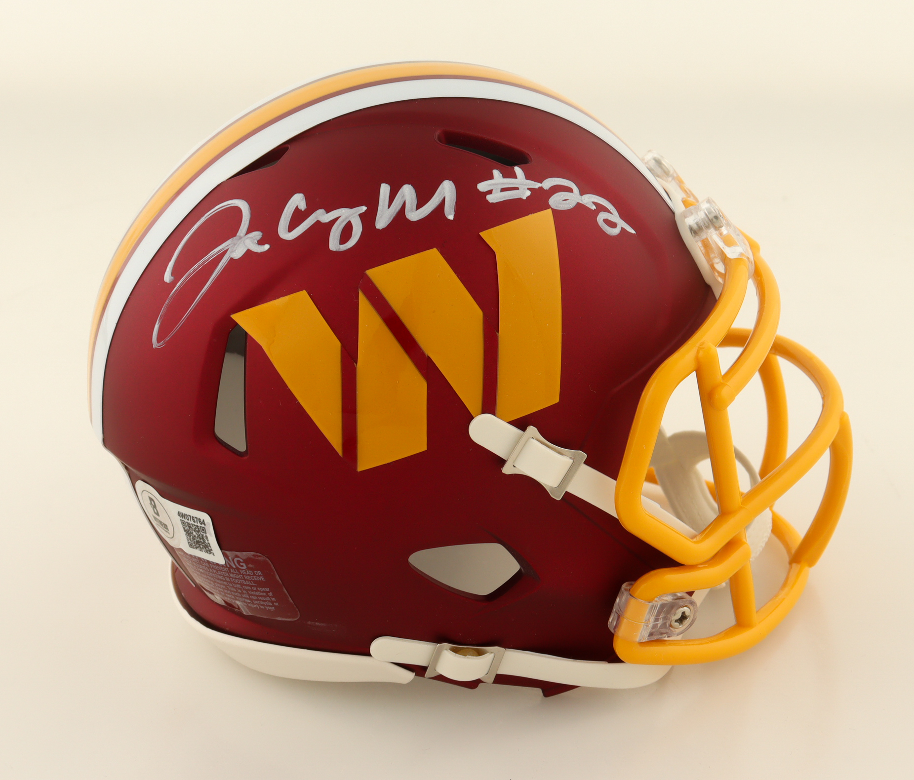 Jacory Croskey-Merritt Signed Commanders Speed Mini Helmet (Beckett) at PristineAuction.com Jacory Croskey-Merritt Signed Commanders Speed Mini Helmet (Beckett) at PristineAuction.com