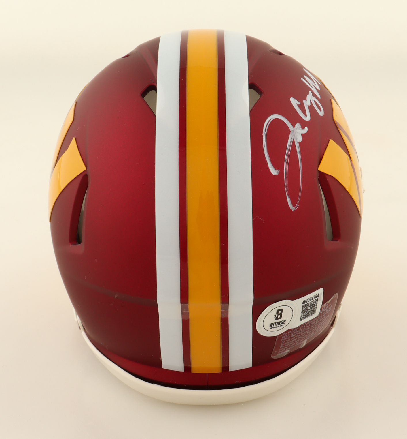 Jacory Croskey-Merritt Signed Commanders Speed Mini Helmet (Beckett) at PristineAuction.com Jacory Croskey-Merritt Signed Commanders Speed Mini Helmet (Beckett) at PristineAuction.com