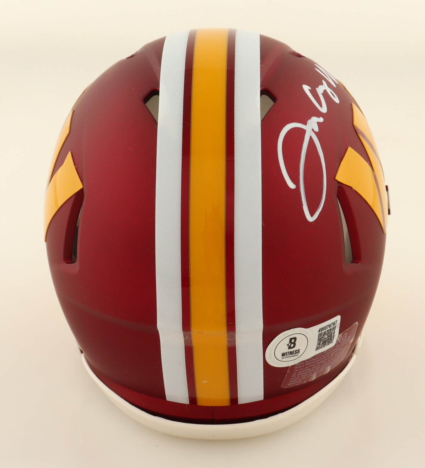 Jacory Croskey-Merritt Signed Commanders Speed Mini Helmet (Beckett) at PristineAuction.com Jacory Croskey-Merritt Signed Commanders Speed Mini Helmet (Beckett) at PristineAuction.com