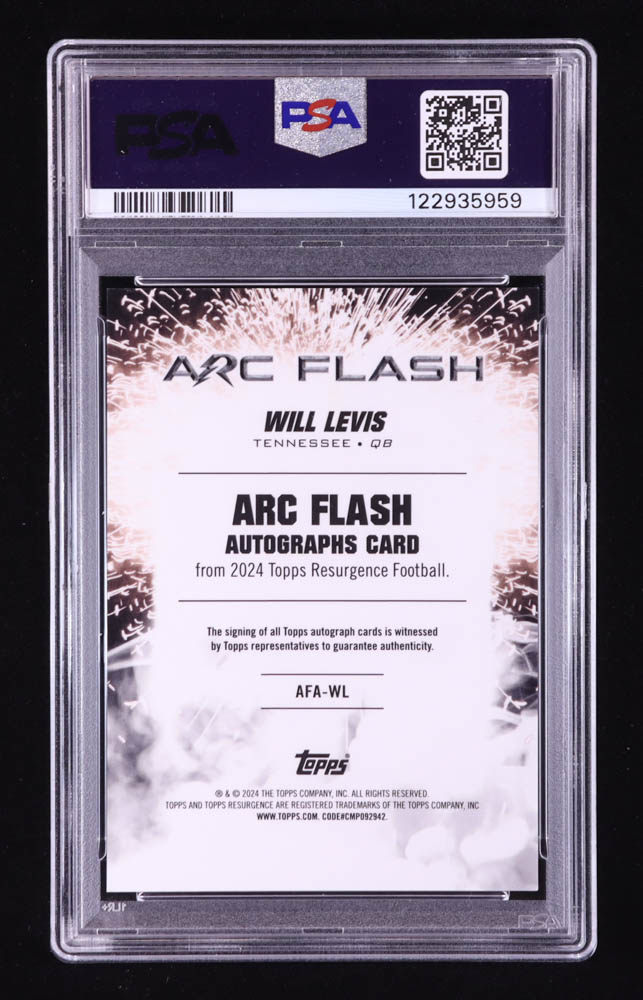 Will Levis 2024 Topps Resurgence Arc Flash Autographs #AFAWL (PSA 8 | Auto 10) at PristineAuction.com Will Levis 2024 Topps Resurgence Arc Flash Autographs #AFAWL (PSA 8 | Auto 10) at PristineAuction.com