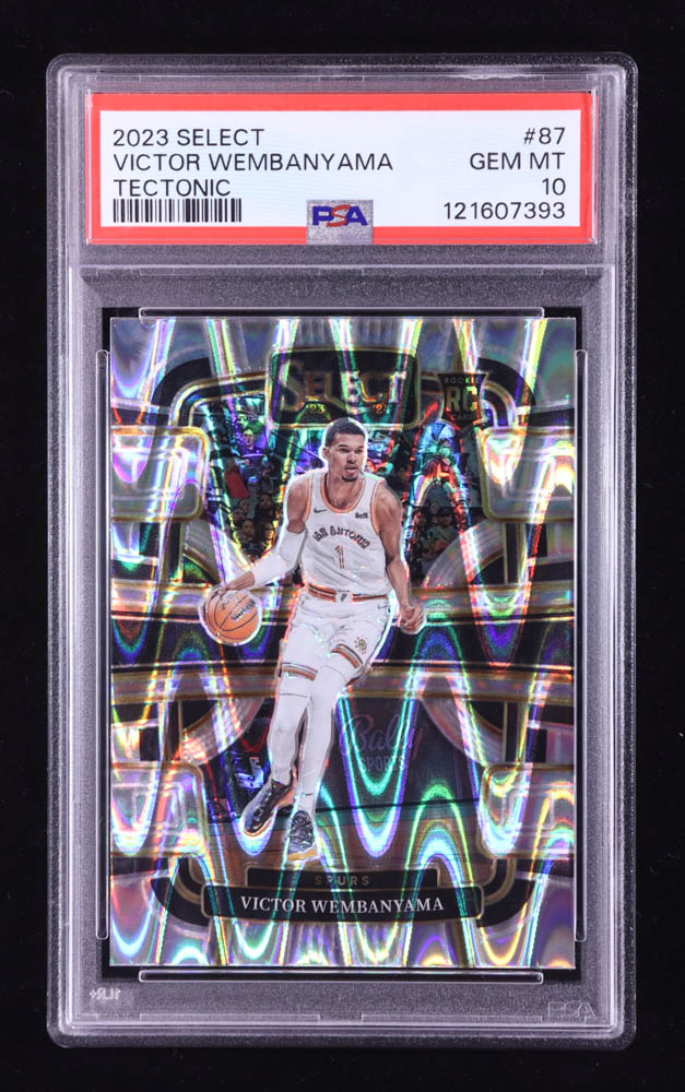 Victor Wembanyama 2023-24 Select Prizms Tectonic #87 RC (PSA 10) at PristineAuction.com Victor Wembanyama 2023-24 Select Prizms Tectonic #87 RC (PSA 10) at PristineAuction.com