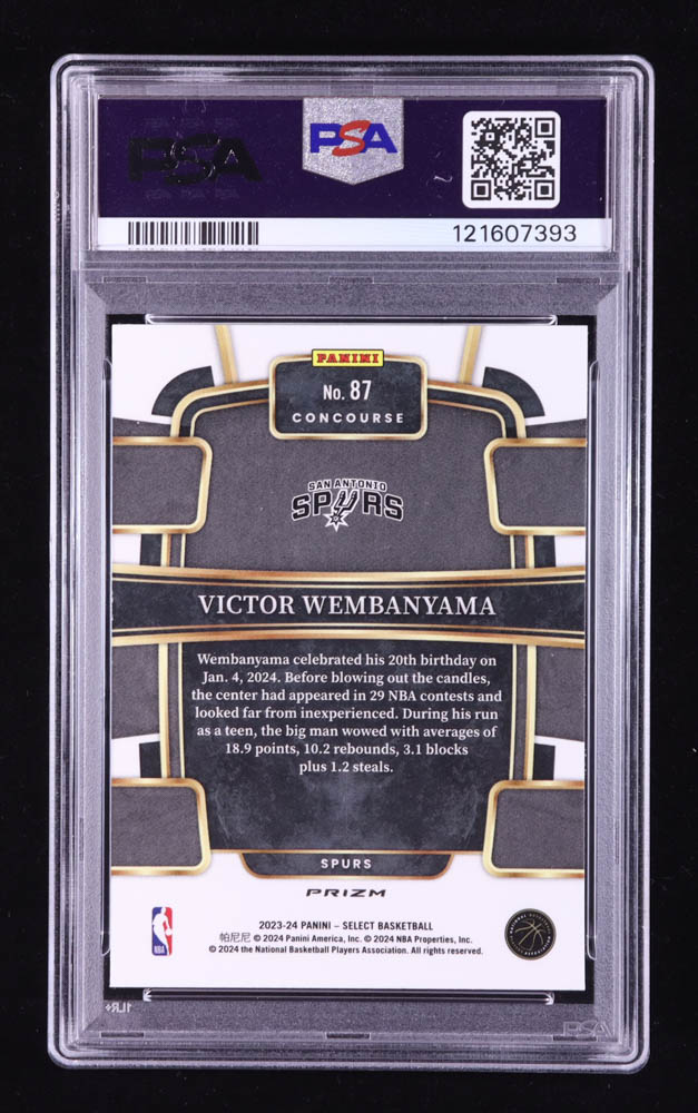 Victor Wembanyama 2023-24 Select Prizms Tectonic #87 RC (PSA 10) at PristineAuction.com Victor Wembanyama 2023-24 Select Prizms Tectonic #87 RC (PSA 10) at PristineAuction.com