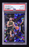 Stephen Curry 2023-24 Select Prizms Blue Cracked Ice #145 (PSA 10) at PristineAuction.com
