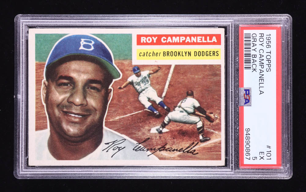 Roy Campanella 1956 Topps #101 / Gray Back (PSA 5) at PristineAuction.com Roy Campanella 1956 Topps #101 / Gray Back (PSA 5) at PristineAuction.com
