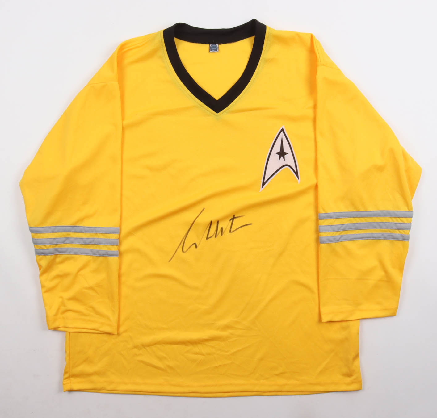 William Shatner Signed "Star Trek" Prop Uniform Shirt (Authentic Ink) at PristineAuction.com William Shatner Signed "Star Trek" Prop Uniform Shirt (Authentic Ink) at PristineAuction.com