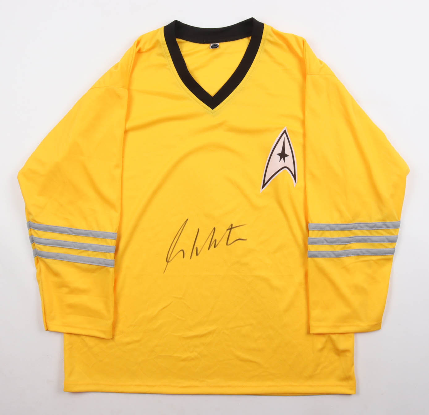 William Shatner Signed "Star Trek" Prop Uniform Shirt (Authentic Ink) at PristineAuction.com William Shatner Signed "Star Trek" Prop Uniform Shirt (Authentic Ink) at PristineAuction.com
