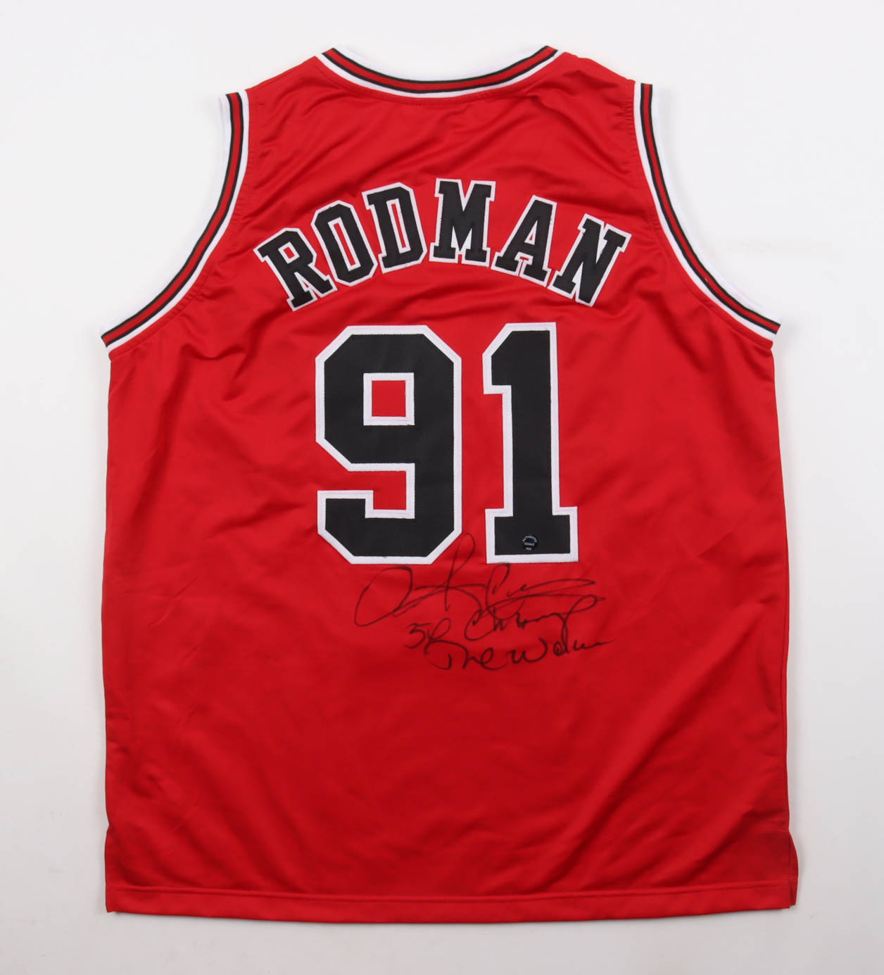 Dennis Rodman Signed Jersey Inscribed "5x Champ" & "The Worm" (Authentic Ink) at PristineAuction.com Dennis Rodman Signed Jersey Inscribed "5x Champ" & "The Worm" (Authentic Ink) at PristineAuction.com