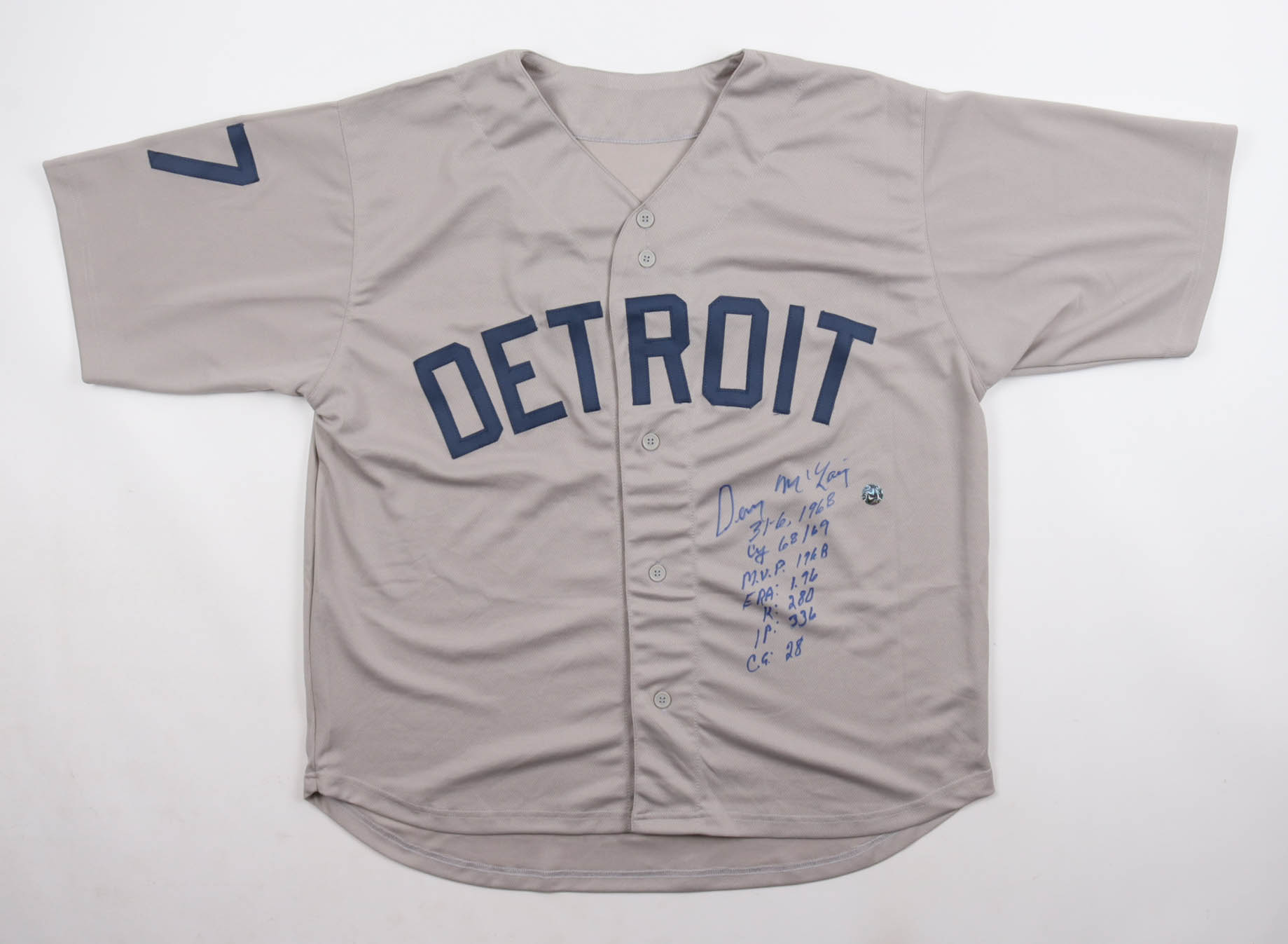 Denny McLain Signed Jersey With Multiple Career Stat Inscriptions (Authentic Ink) at PristineAuction.com Denny McLain Signed Jersey With Multiple Career Stat Inscriptions (Authentic Ink) at PristineAuction.com