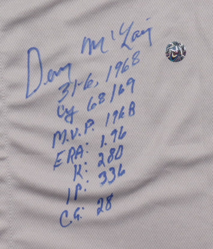 Denny McLain Signed Jersey With Multiple Career Stat Inscriptions (Authentic Ink) at PristineAuction.com Denny McLain Signed Jersey With Multiple Career Stat Inscriptions (Authentic Ink) at PristineAuction.com