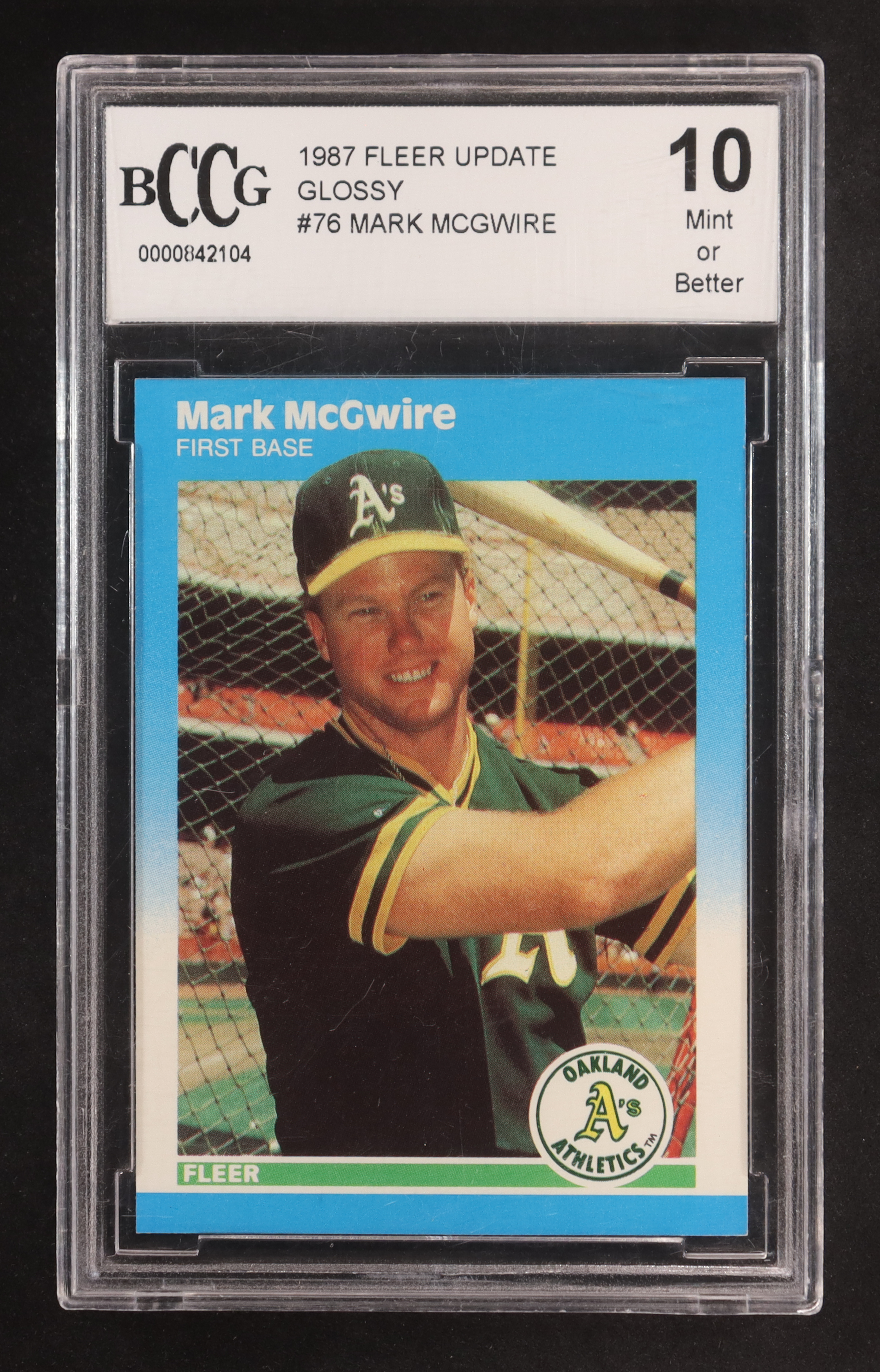 Mark McGwire 1987 Fleer Update Glossy #U76 (BCCG 10) at PristineAuction.com Mark McGwire 1987 Fleer Update Glossy #U76 (BCCG 10) at PristineAuction.com