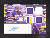 Dallas Turner 2024 Panini Absolute Rookie Premiere Materials Quad Autographs #RPMA-DTR RC #107/299 at PristineAuction.com