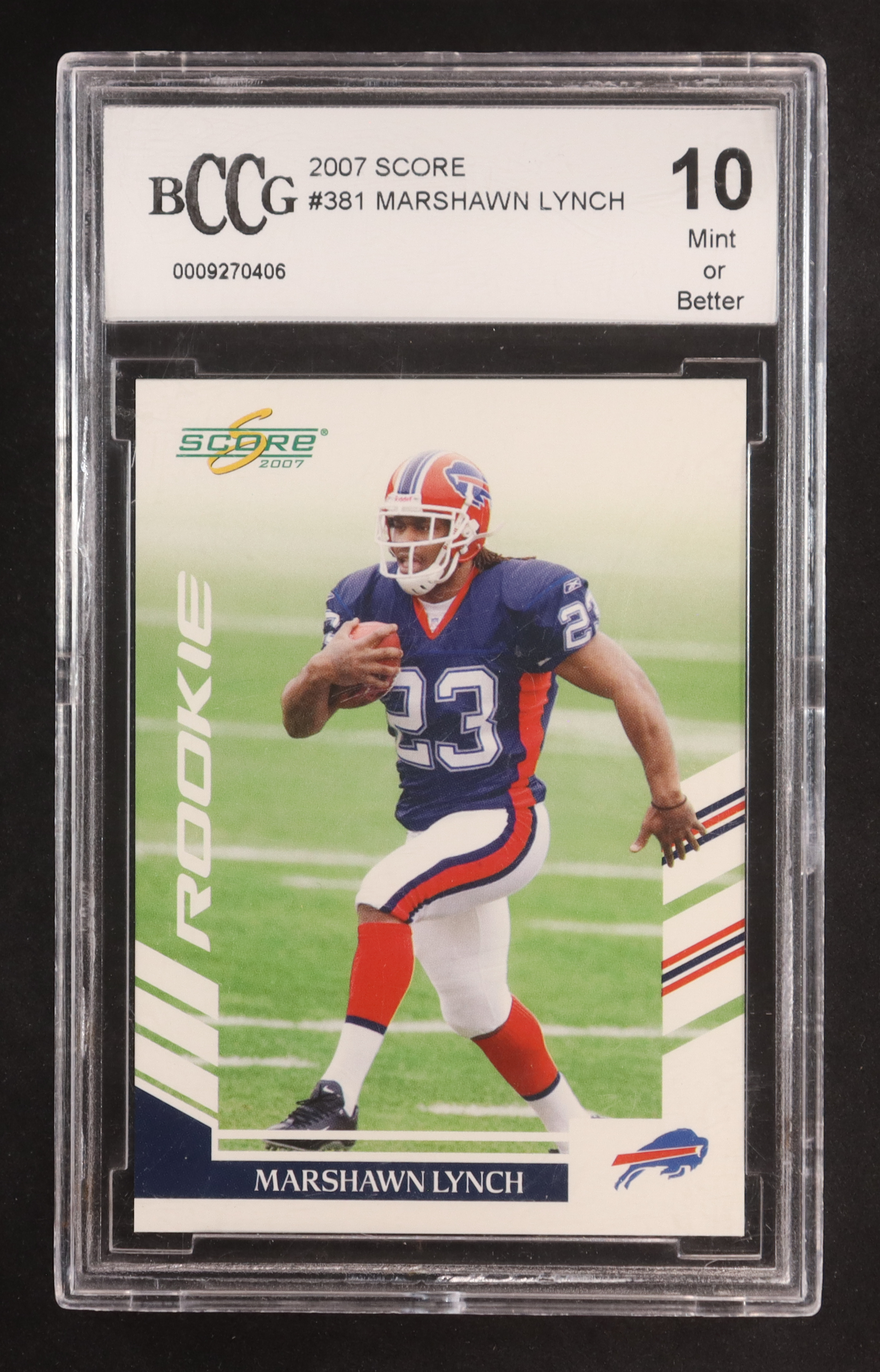Marshawn Lynch 2007 Score #381 RC (BCCG 10) at PristineAuction.com Marshawn Lynch 2007 Score #381 RC (BCCG 10) at PristineAuction.com
