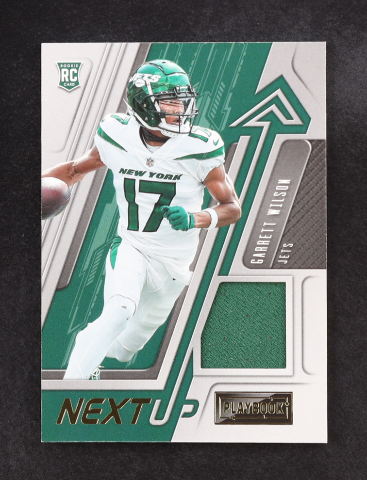 Garrett Wilson 2022 Panini Playbook Next Up Jerseys MEM #NU-6 RC at PristineAuction.com Garrett Wilson 2022 Panini Playbook Next Up Jerseys MEM #NU-6 RC at PristineAuction.com