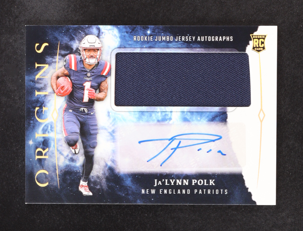 Ja'lynn Polk 2024 Panini Origins Rookie Jumbo Jersey Autographs #RKA-JPO RC at PristineAuction.com Ja'lynn Polk 2024 Panini Origins Rookie Jumbo Jersey Autographs #RKA-JPO RC at PristineAuction.com