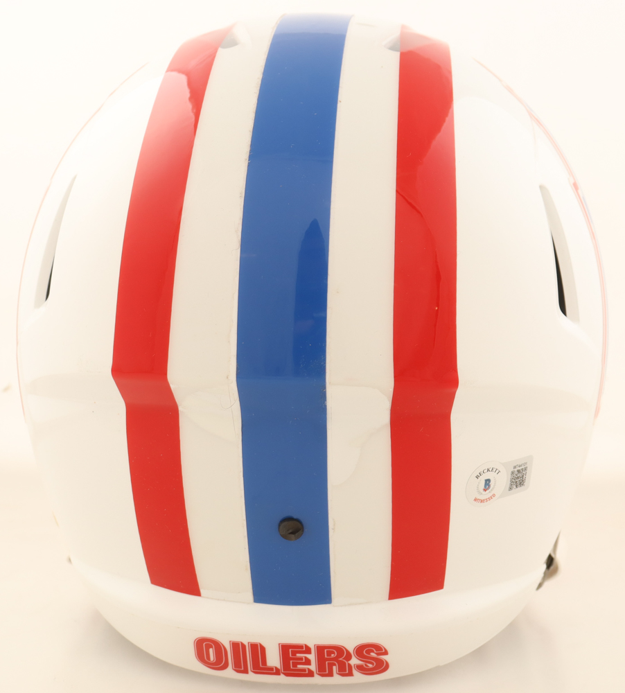 Earl Campbell Signed Oilers Full-Size Throwback Speed Helmet Inscribed "HOF 91" (Beckett) at PristineAuction.com Earl Campbell Signed Oilers Full-Size Throwback Speed Helmet Inscribed "HOF 91" (Beckett) at PristineAuction.com