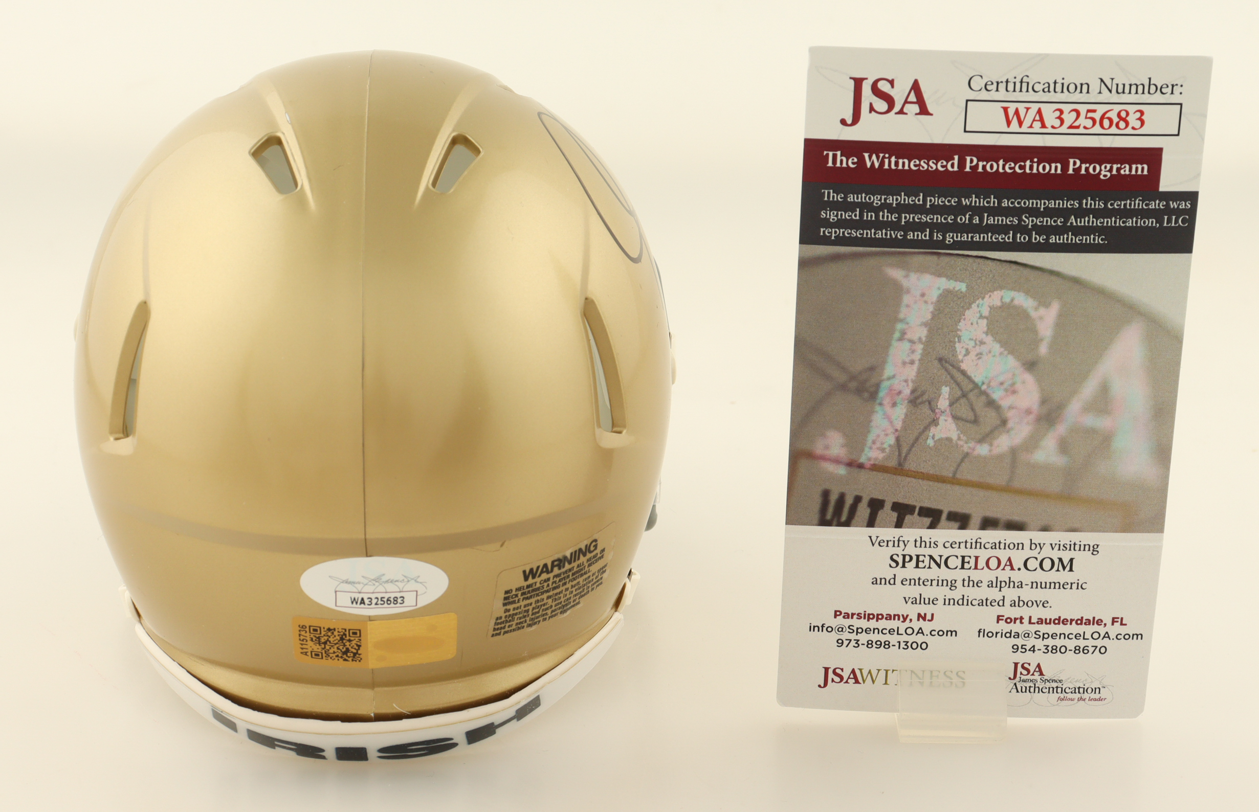 Julius Jones Signed Notre Dame Fighting Irish Speed Mini Helmet (JSA & PIA) at PristineAuction.com Julius Jones Signed Notre Dame Fighting Irish Speed Mini Helmet (JSA & PIA) at PristineAuction.com
