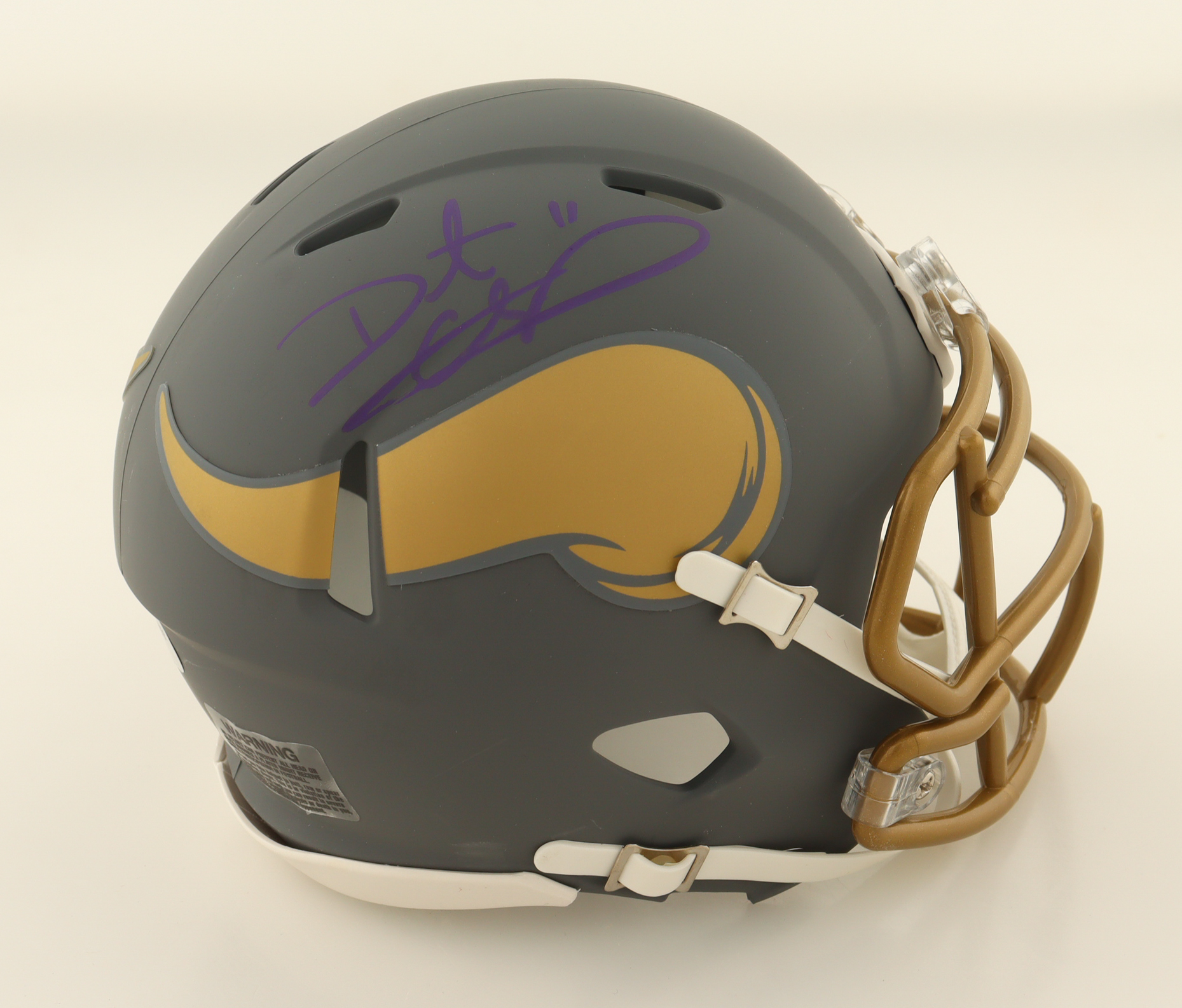 Daunte Culpepper Signed Vikings Slate Alternate Speed Mini Helmet (Schwartz) at PristineAuction.com Daunte Culpepper Signed Vikings Slate Alternate Speed Mini Helmet (Schwartz) at PristineAuction.com